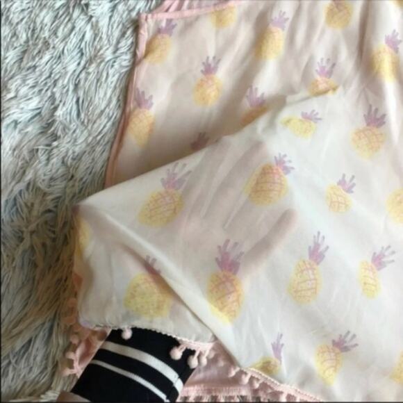 Zumiez Empyre XS Pineapple Print Pom Pom Fringe Pocket Tank Top - Picture 5 of 5